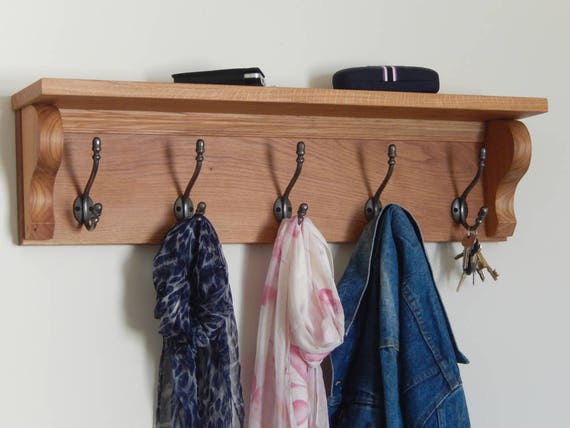 Coat Rack With Shelf Oak Handmade Wall Iron - Wall Coat Rack With Shelf Oak Coat Rack With Shelf Oak Handmade Wall Iron - Wall Coat Rack With Shelf Oak