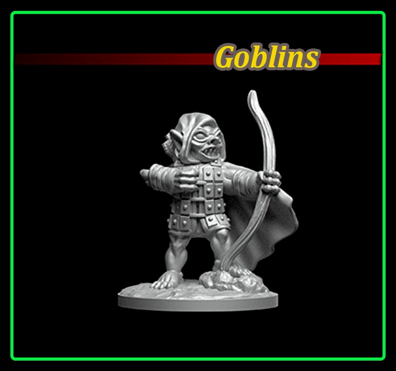 Goblins 3d printed miniatures 28mm Fat Dragon Dungeons and | Etsy