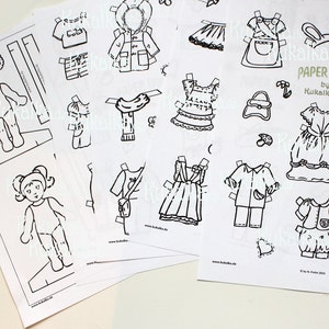 Paper Dolls Dress me up Dolls DIY Cutout by RoseMint image 2