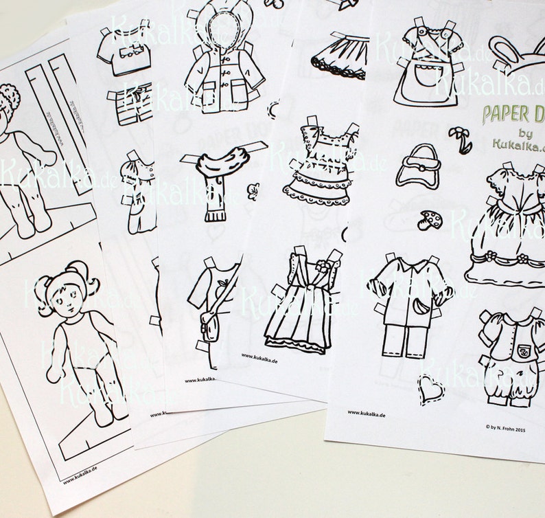 Paper Dolls Dress me up Dolls DIY Cutout by RoseMint image 2