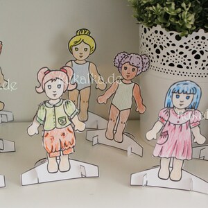 Paper Dolls Dress me up Dolls DIY Cutout by RoseMint image 3