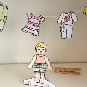 Paper Dolls Dress me up Dolls DIY Cutout by RoseMint image 4