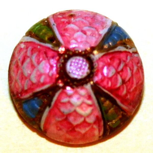 Brass Flower Button Etsy