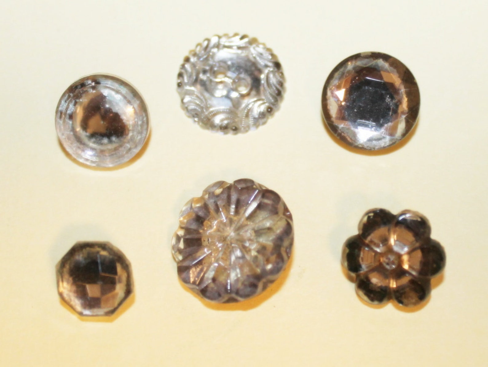 Antique Mirror Buttons Glass Mirror Buttons Fun Mixed Lot Etsy