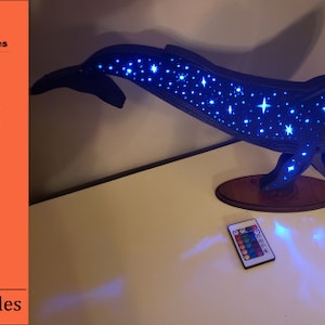 Whale | Mystic Whale Light | Color Changing Whale | Laser ready files | Desk Lamp | Glowforge