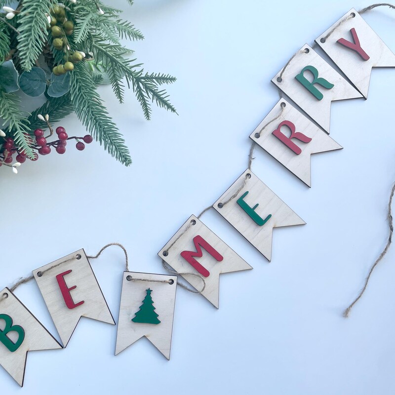 Merry and Bright Banner - Etsy
