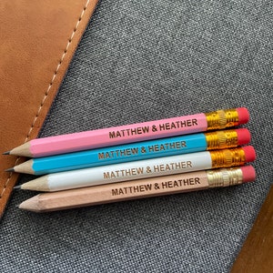 Personalized wood mini Golf pencils. Customize Mini Pencils, save the date, pencil us in, bridal shower, baby shower, bachelor party