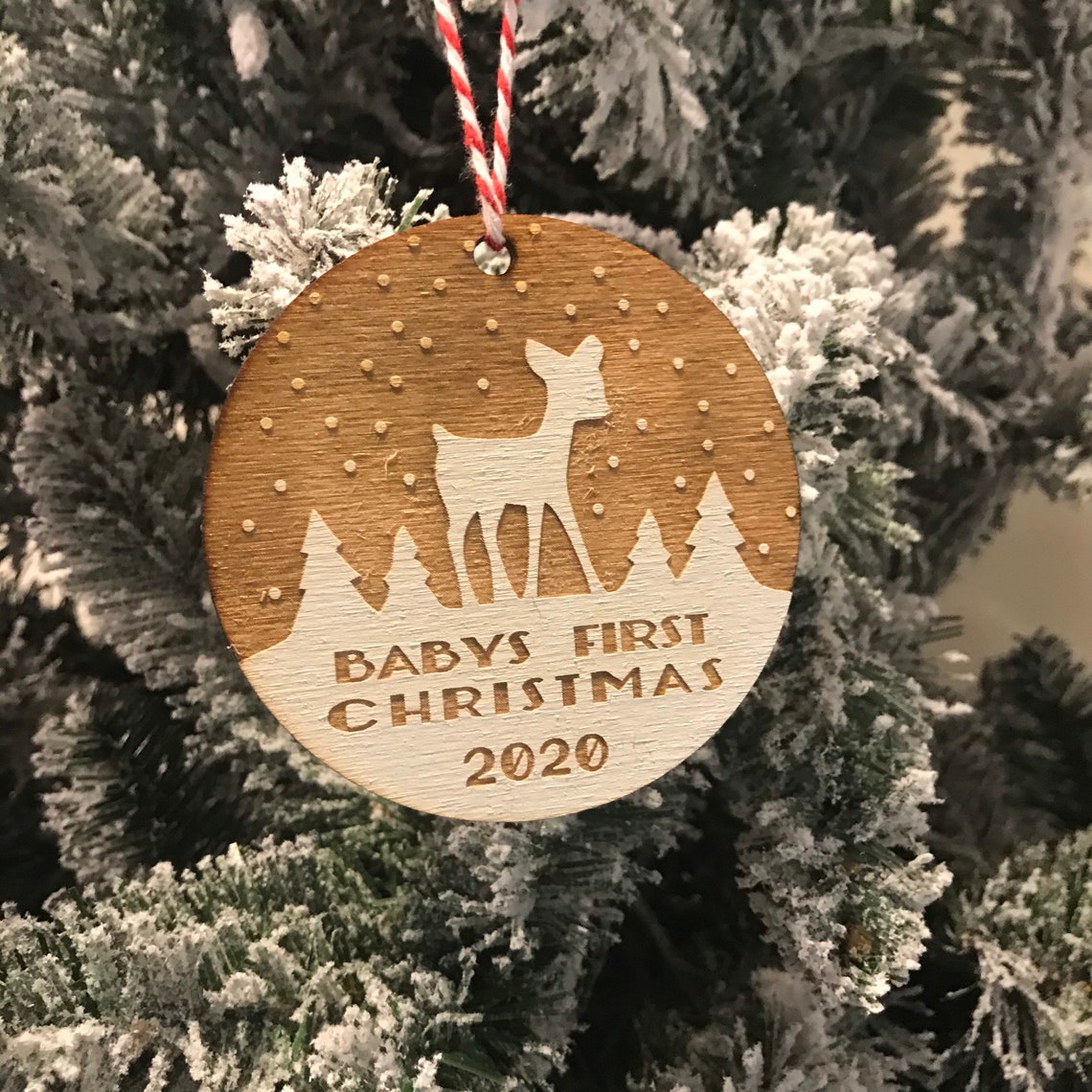 Babys First Christmas Wood Christmas Ornament Laser Etsy Australia