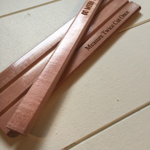 Laser Engraved Wood Carpenters , Plumbers Pencils, fathers Day, Christmas gift, business image 7