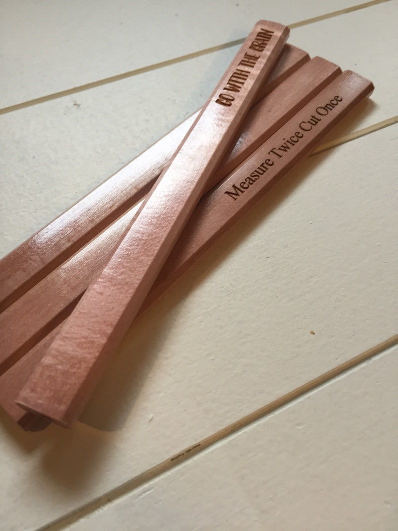 Laser Engraved Wood Carpenters , Plumbers Pencils, fathers Day, Christmas gift, business image 7