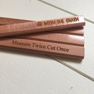 Laser Engraved Wood Carpenters , Plumbers Pencils, fathers Day, Christmas gift, business image 8