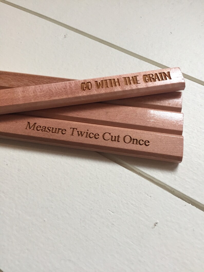 Laser Engraved Wood Carpenters , Plumbers Pencils, fathers Day, Christmas gift, business image 8