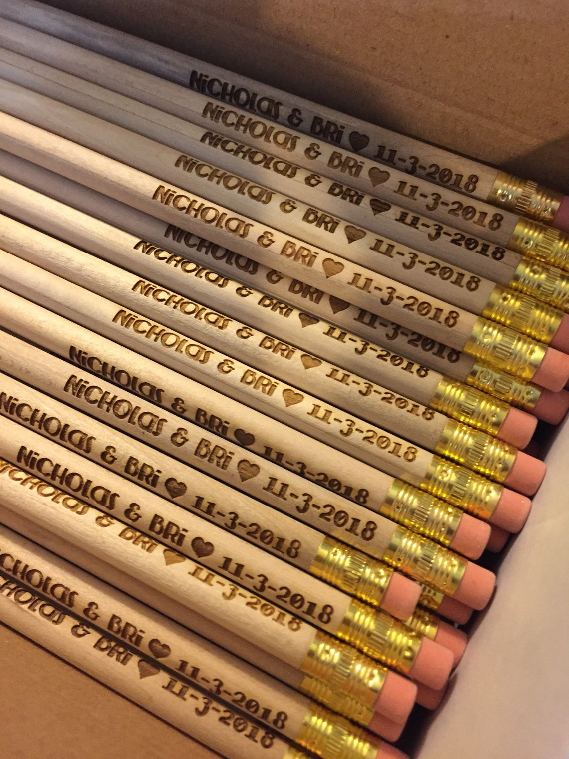 Custom Wood Pencils With Name or Saying. Laser Engraved Etsy