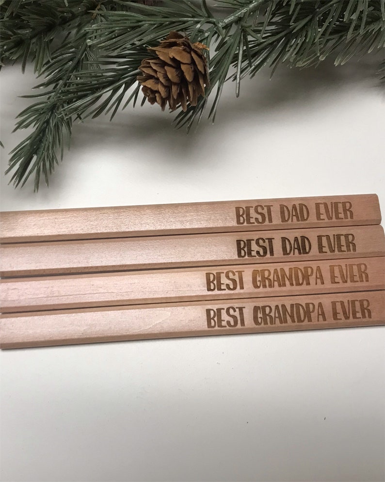 Laser Engraved Wood Carpenters , Plumbers Pencils, fathers Day, Christmas gift, business natural