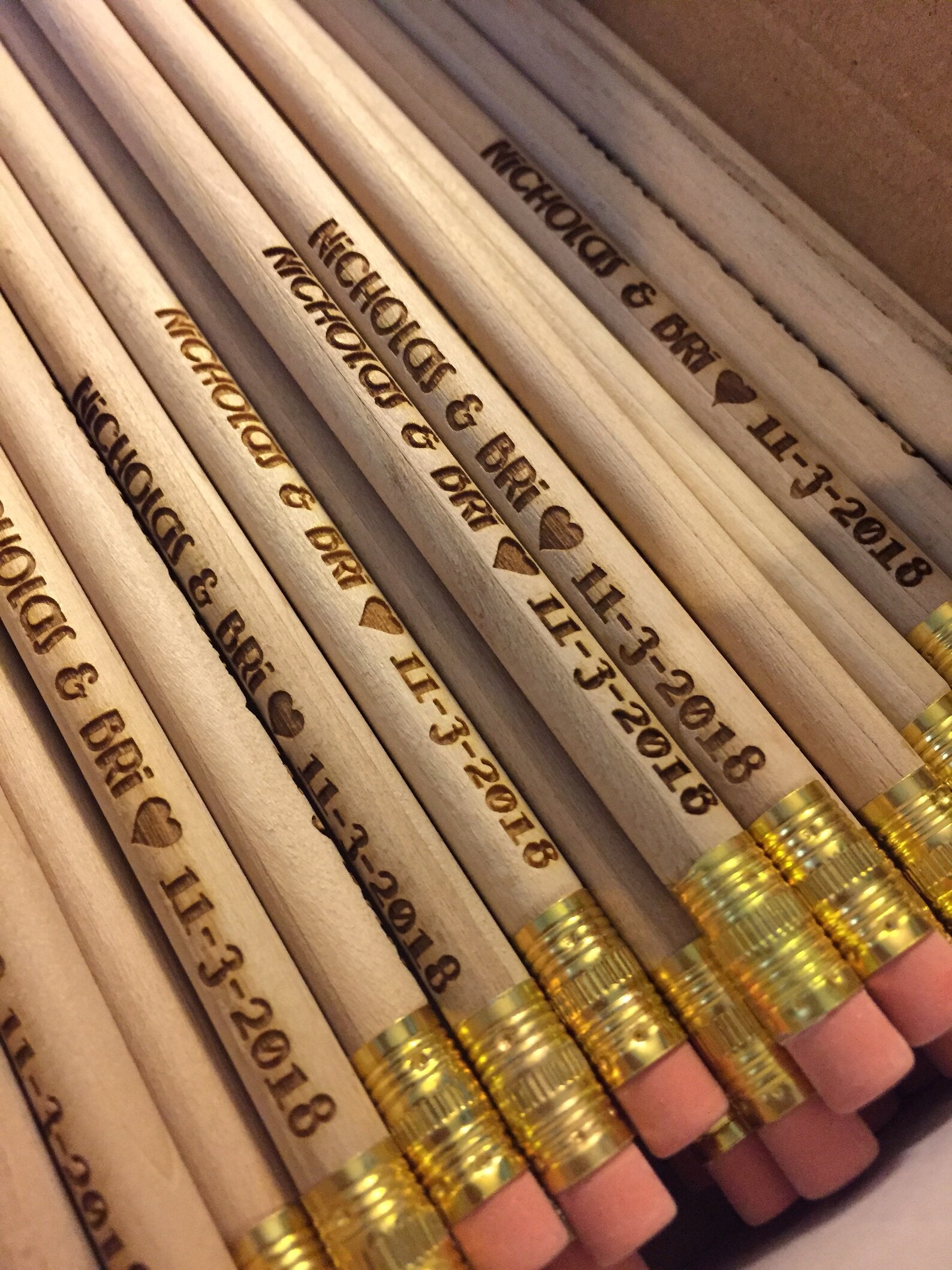 Custom Wood Pencils With Name or Saying. Laser Engraved Etsy