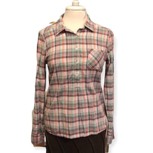 Upcycled San Francisco Zoo patch plaid shirt