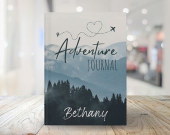 Personalized Adventure Hardcover Journal, Travel Diary Notebook