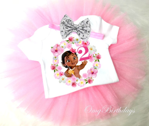 Baby Princess Moana Hawaiian Pink 2nd Second Birthday Shirt Etsy