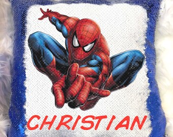 superhero sequin pillow
