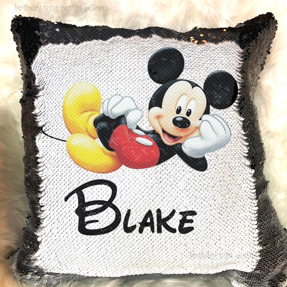 mickey mouse sequin pillow