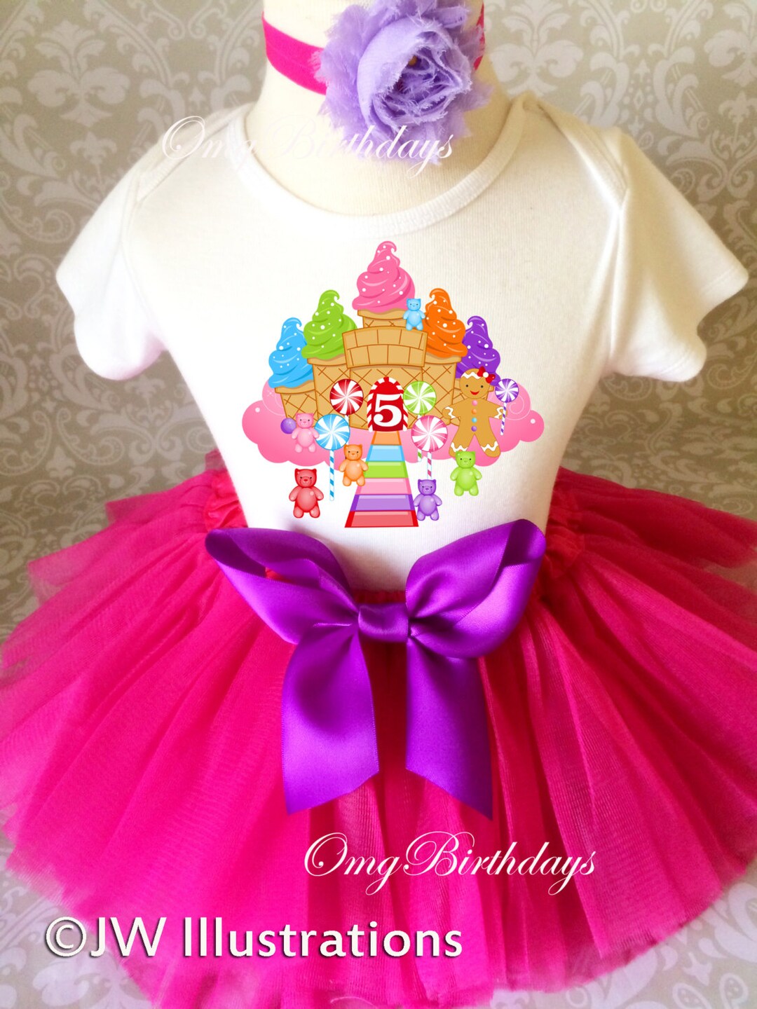 Birthday Pink Purple Candyland Candy Sweets Number Ice Cream Etsy