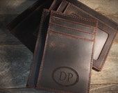 RFID protected, Cowhide leather money clip, personalized leather money clip, personalized cowhide leather money clip, credit card wallet