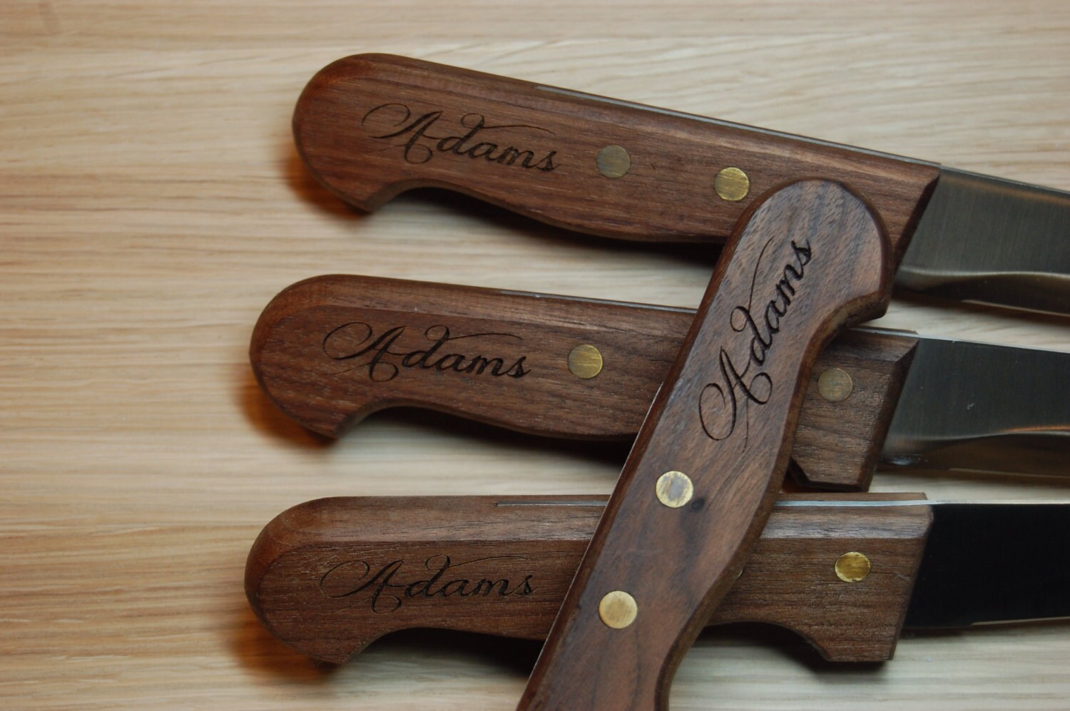 Steak Knife Set of 10 Personalized Steak Knives Wood Handle Etsy