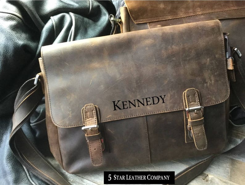 personalized leather briefcase