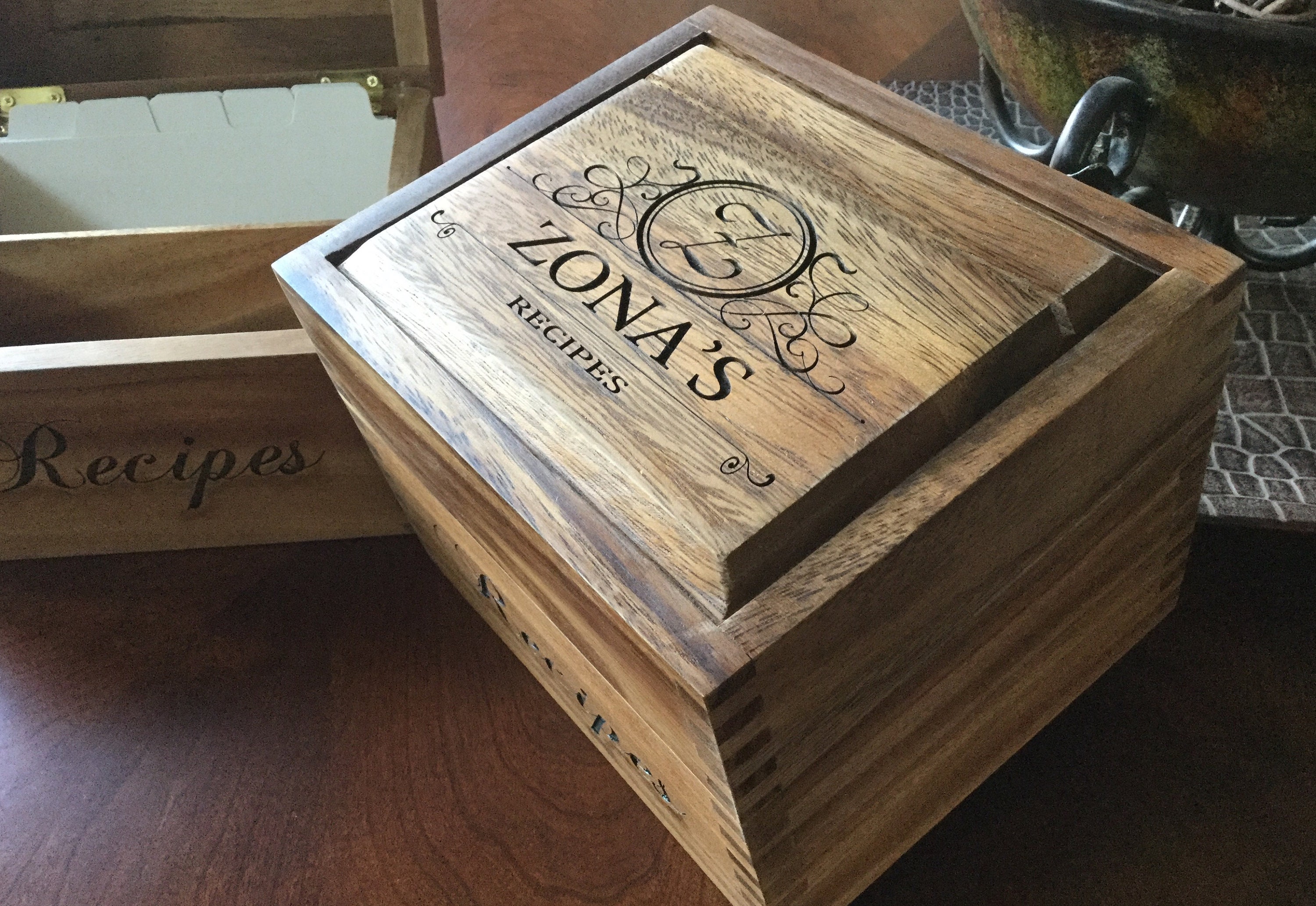 Personalized Wood Recipe Box Engraved Recipe Box Custom Wood Etsy