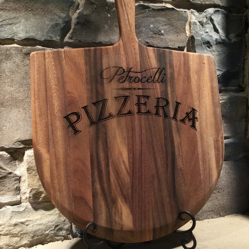 PIZZA Board Personalized Pizza Peel Hardwood Pizza Tray Etsy