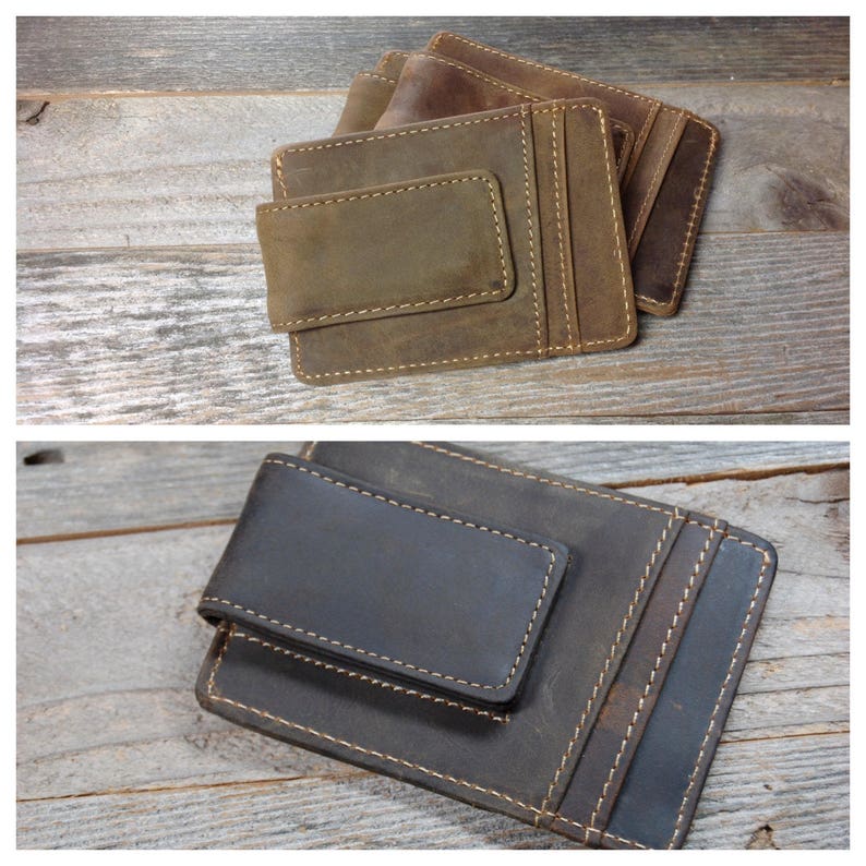 Men's Leather Money Clip Etsy