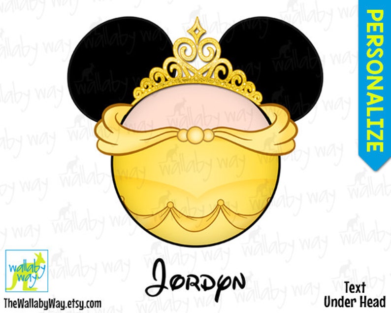 Personalized Disney Vacation Mickey Head Belle from Beauty and Beast T-Shirt