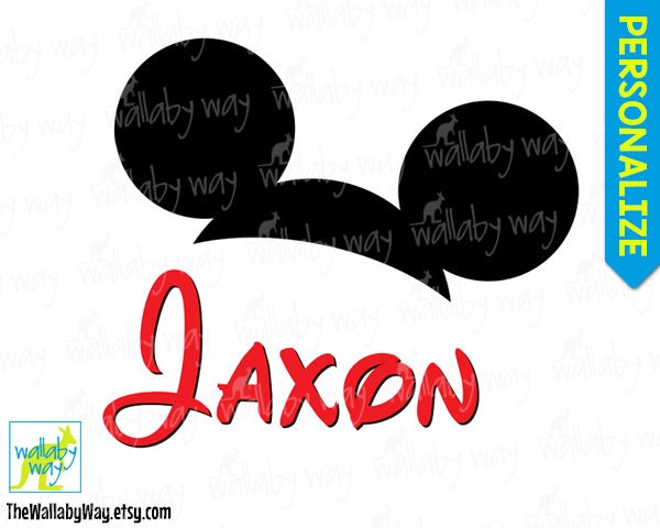 Mickey Ears Disney Printable Iron On Transfer or Clipart DIY
