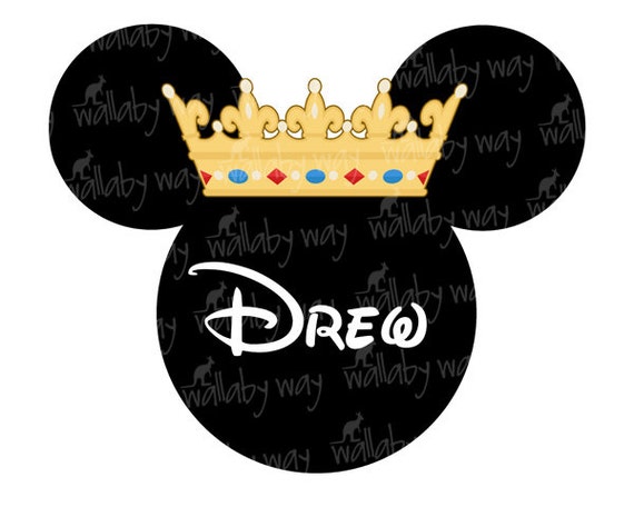 mickey mouse king crown printable iron on transfer or use as etsy