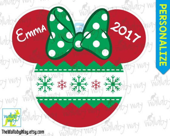 Minnie or Mickey Disney Christmas Ornament Printable Disney | Etsy