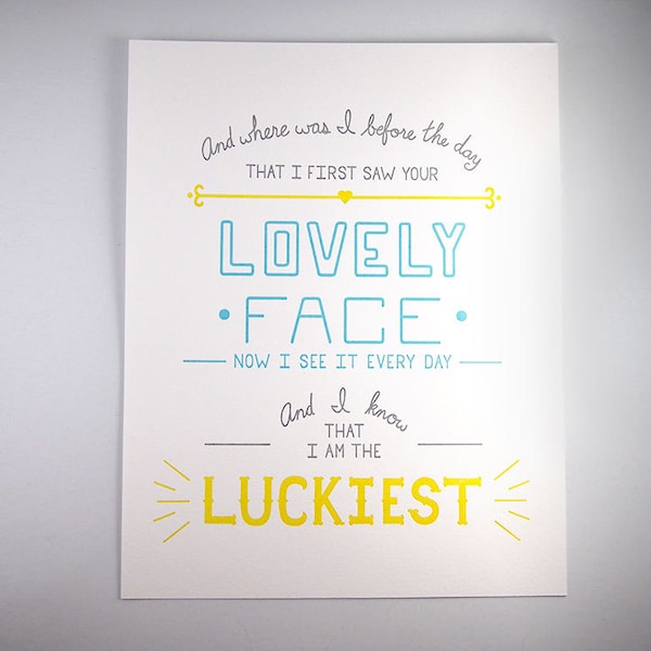 The Luckiest Lyrics - Etsy