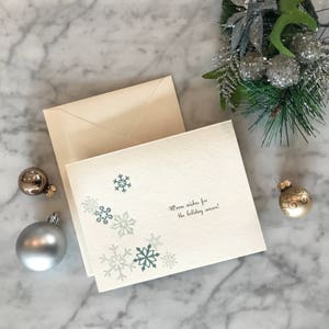 Warme wensen Snowflake boekdruk kerstkaart