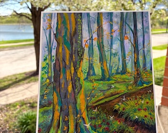 hand painted Spring landscape