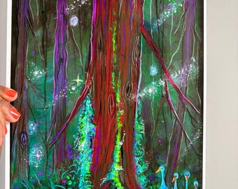 Gouache hand painted art print