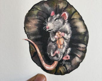 Sleeping mouse- Fine Art painting print