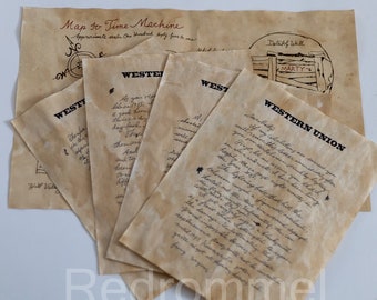BTTF Back to the Future 3 Prop, Doc's Letter to Marty with Map
