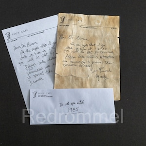 BTTF Regreso al futuro, carta de Marty al doctor