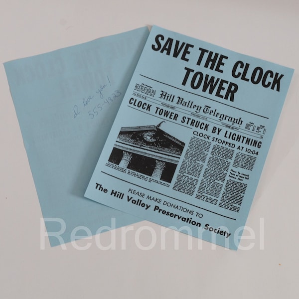 BTTF Back to the Future, Save the Clock Tower Flyer