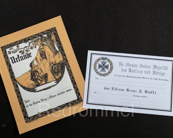 WW1 German Iron Cross 2nd Class Documents