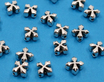 15 Bali Style Southwest Cross Pewter Beads (7x4 mm)