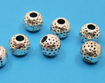 Round Pewter Beads  8 beads  (10 mm)