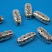 Long Tube Bali Style Pewter Beads 8 beads (7 x 17 mm)