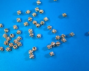 50 Bali Style  Pewter Spacer Beads 4 x 4 mm