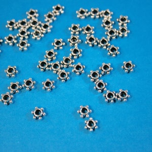 Bali Style  Pewter Spacer Beads  50 Beads ( 5 x 3 mm)