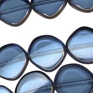 Czech Glass Transparent Sapphire Blue Coin Beads 15mm